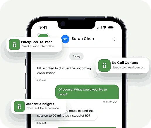 Seeible chat screen for a one-on-one session